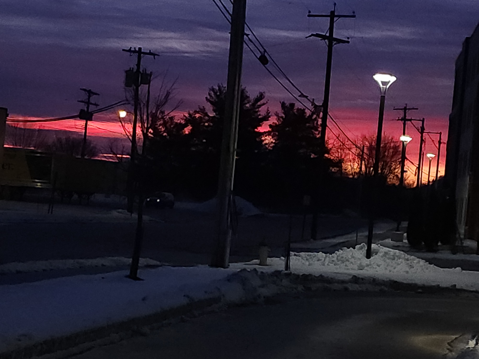 Twilight sunset with purple and pink sky